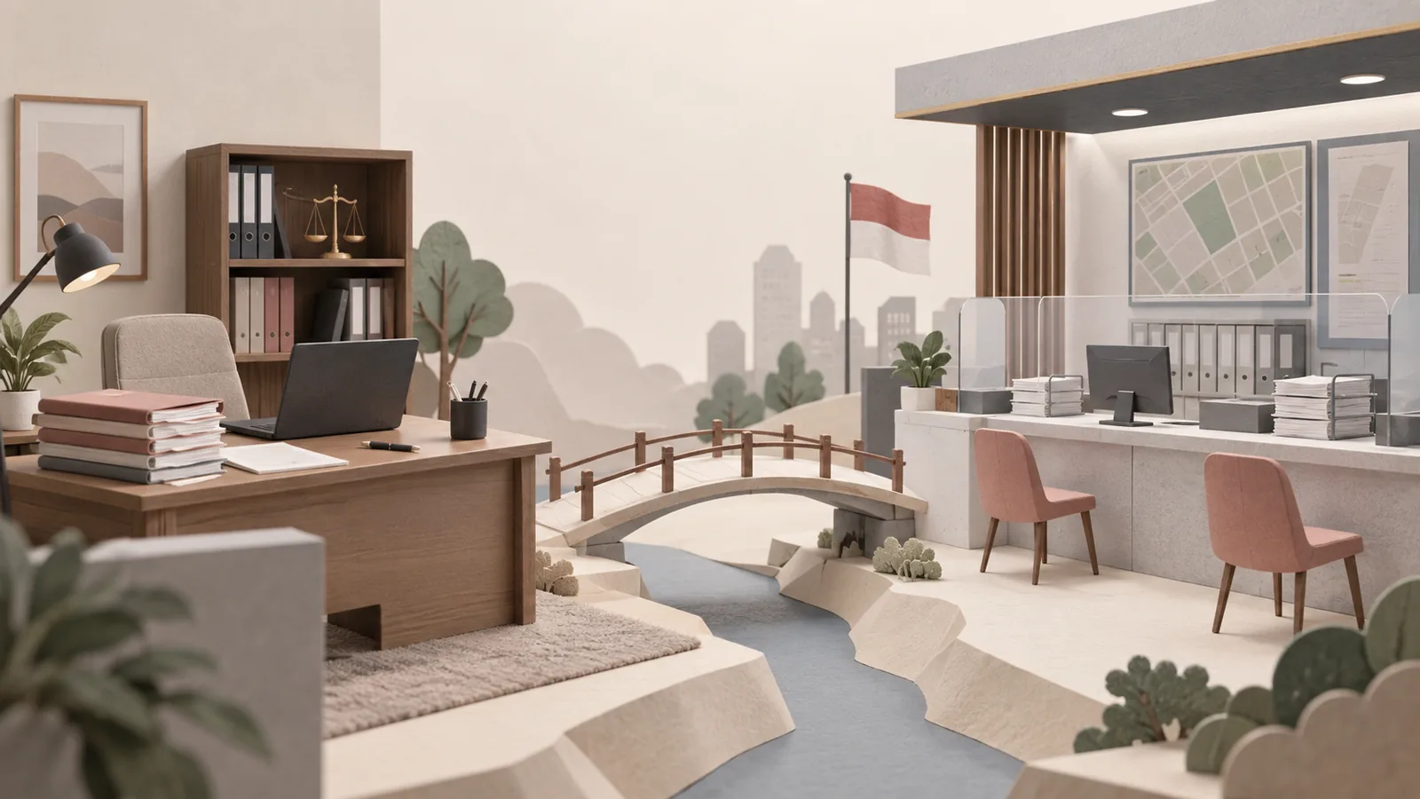 Ilustrasi administrasi internal kantor PPAT dan layanan pertanahan pada sistem resmi.
